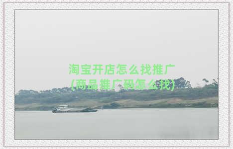 淘宝开店怎么找推广(商品推广码怎么找)