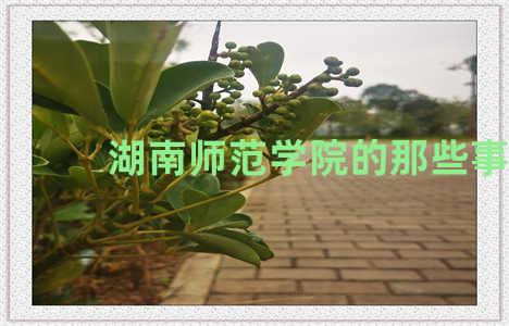 湖南师范学院的那些事